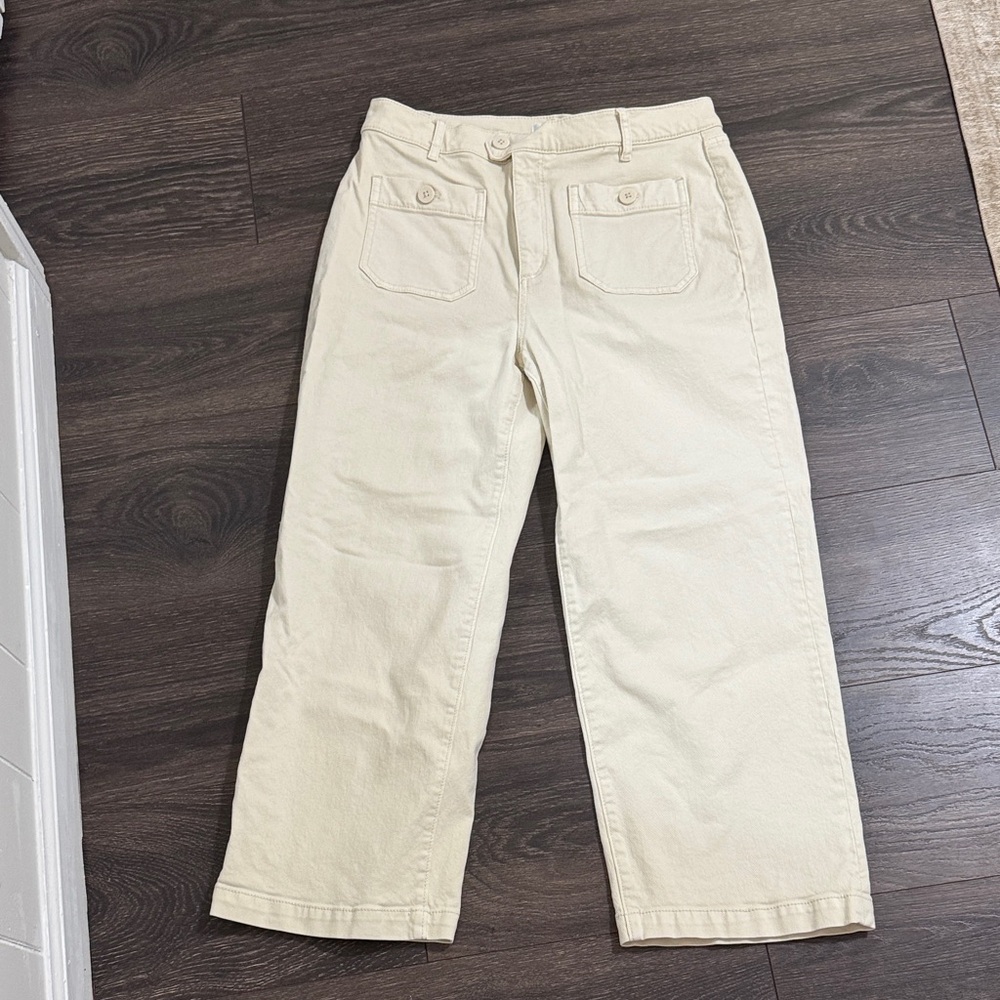 Loft Cream Wide-Leg Pants